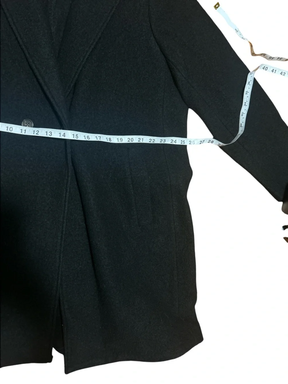 J.Crew Italian Boiled Wool Black Double Breasted Coat Size 18